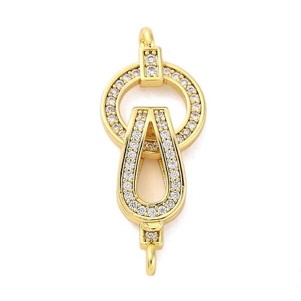 Brass Clear Cubic Zirconia Fold Over Clasps