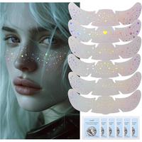 Holographic Multichrome Glitter Freckles Face Tattoo Patches - 6 pcs Waterproof Sparkle Face Glitter Speckles for Women