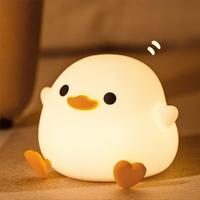 Cute Duck Shaped Design Night Light, USB Rechargeable Desktop Lights, Creative Bedside Eye Protection Atmosphere Light for Be...