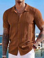 Men's Solid Color Short Sleeve Cardigan, Casual Knitwear for Summer, Fashion Men's Knit Clothing for Daily Wear, Menswear, Kn...
