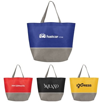 100 Custom Julian Two-Tone - Non-Woven Tote Bag - Water Resistant