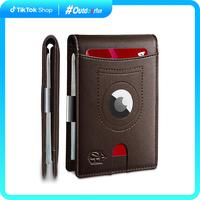 Zitahli Leather Airtag Slot Wallet with Money Clip RFID Blocking For Men Card Holder Gift Box included Cartera Para Hombre Ou...