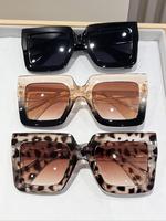 Women's Trendy Tinted Lens Square Frame Sunglasses, Vintage Casual Sunglasses for Everyday Use, Fashion Modern Accessories fo...