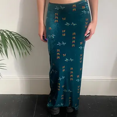 Fiorucci Maxi Skirt - Small Blue Polyester Blend