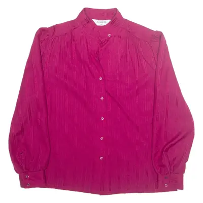 Womens Shirt Pink Collared Long Sleeve L
