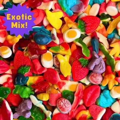 Exotic Non-Sour Gummy Variety Snack - Candy Snack! - Exotic Lovers Mix - Choose Your Own Size & Mix - Delicious Gummy Treats ...