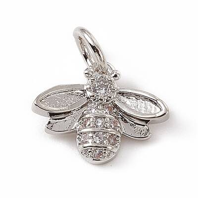 Brass Micro Pave Cubic Zirconia Charms