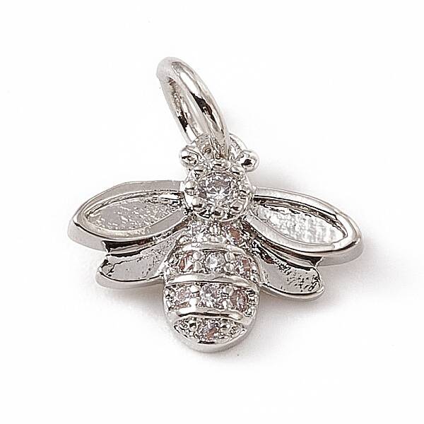 Brass Micro Pave Cubic Zirconia Charms