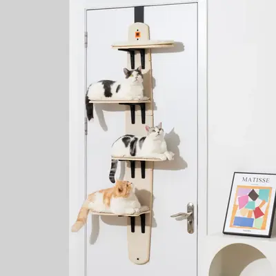MEWOOFUN Multi-Level Door Hanging Cat Shelves Climber Door Mounted Vertical Cat Tree Tower with Cat Scratchers for Indoor Cat...