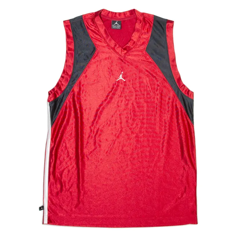 AIR JORDAN Mens Jersey Red Sleeveless USA V-Neck M