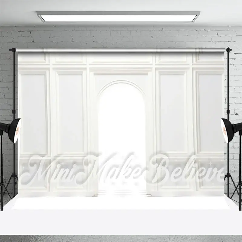 European White Wall Arch Door Backdrop For Photo - Aperturee