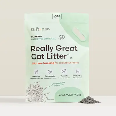 Really Great Cat Litter - Low-tracking Tofu Cat Litter, Flushable, Clumping, Dust Free, Natural Eco Friendly Pellets, Odor Co...
