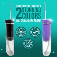 GuruNanda Compact Dental Water Flosser - Travel Size Oral Irrigator with Smart Timer & 2 Floss Tips - 180ml Tank