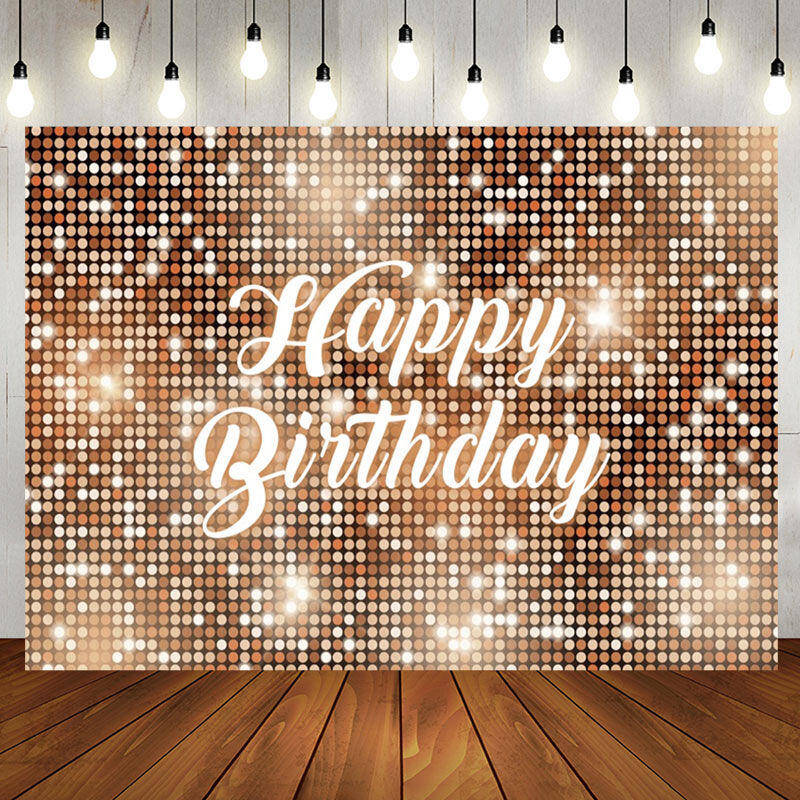 Gold Sparkling Sequin Dance Happy Birthday Backdrop - Aperturee