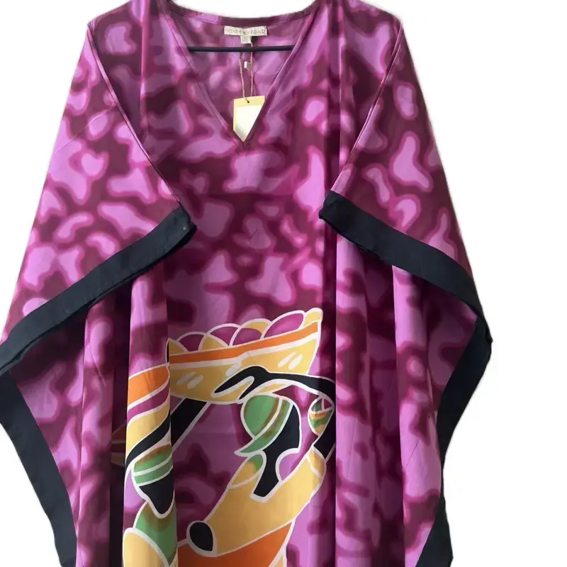 Plus Size Kaftan Dress for Women - Casual Dress with Unique Pattern and Side Slits