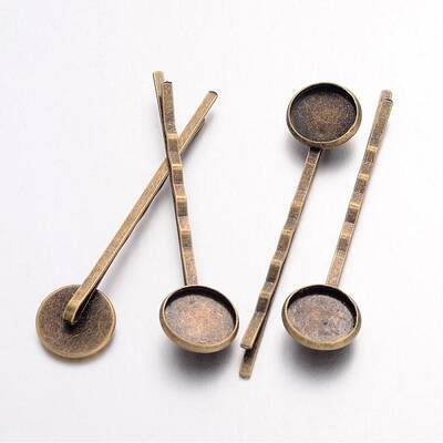 Antique Bronze Iron Hair Bobby Pin Findings