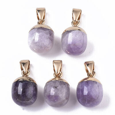 Top Golden Plated Natural Amethyst Pendants