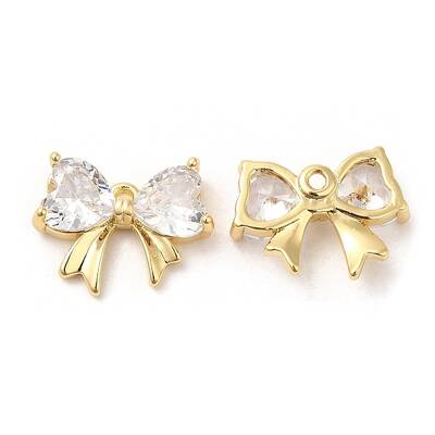 Brass and Clear Cubic Zirconia Pendants