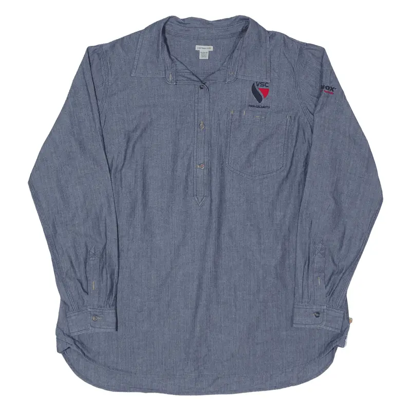 CARHARTT Worker Shirt Blue Long Sleeve Womens XL