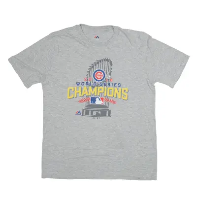 MAJESTIC Cubs 2016 USA T-Shirt Grey Short Sleeve Womens XL