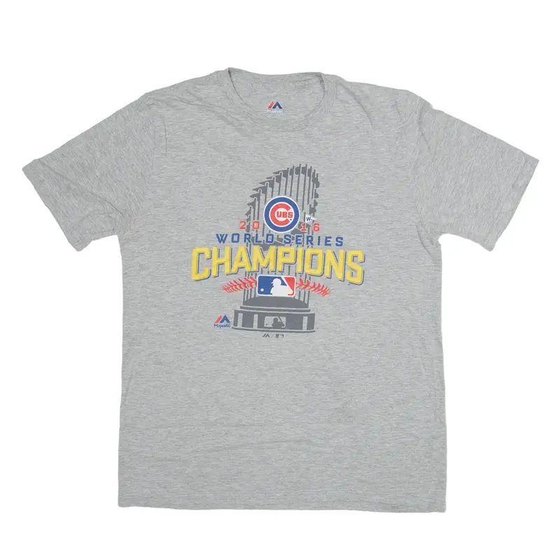MAJESTIC Cubs 2016 USA T-Shirt Grey Short Sleeve Womens XL