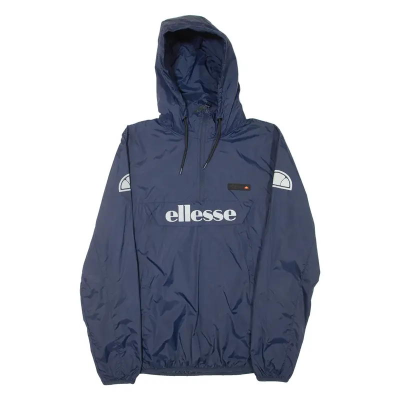 ELLESSE Lightweight Mens Pullover Jacket Blue Hooded L