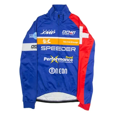 DAREVIE Full Zip Cycling Mens Jersey Blue Long Sleeve High Neck M