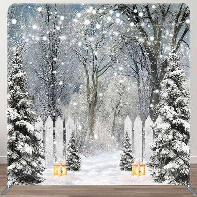 Black Fence Christmas Wreath Pillow Cover Backdrop - Aperturee