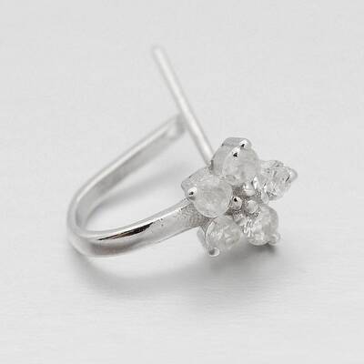 Anti-Tarnish Trendy Rhodium Plated 925 Sterling Silver Micro Pave Cubic Zirconia Pinch Bails