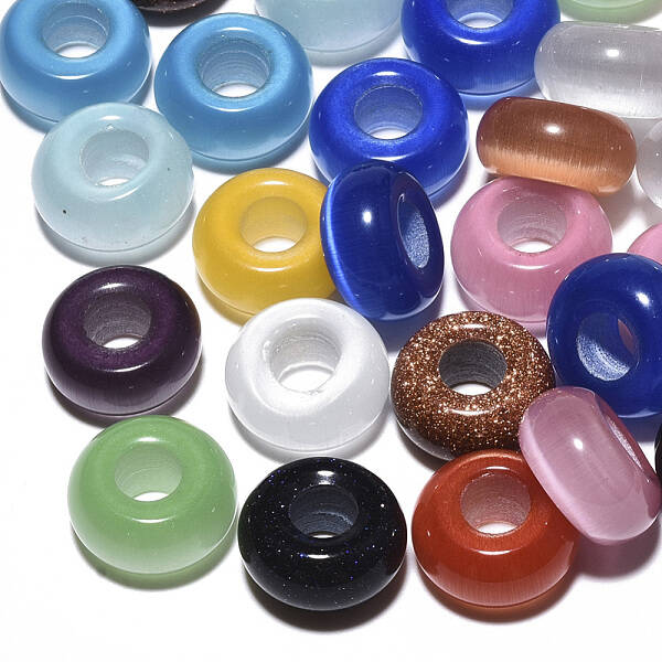 Gemstone & Cat Eye European Beads