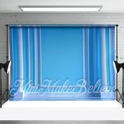 Blue Luxury Palace Vintage Wall Backdrop For Photo - Aperturee