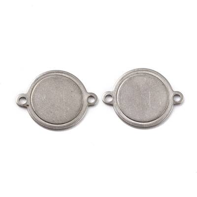 Tarnish Resistant 201 Stainless Steel Cabochon Connector Settings