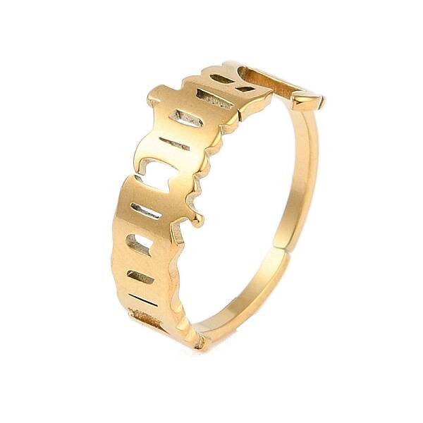 Ion Plating(IP) 304 Stainless Steel Constellation Open Cuff Ring for Women