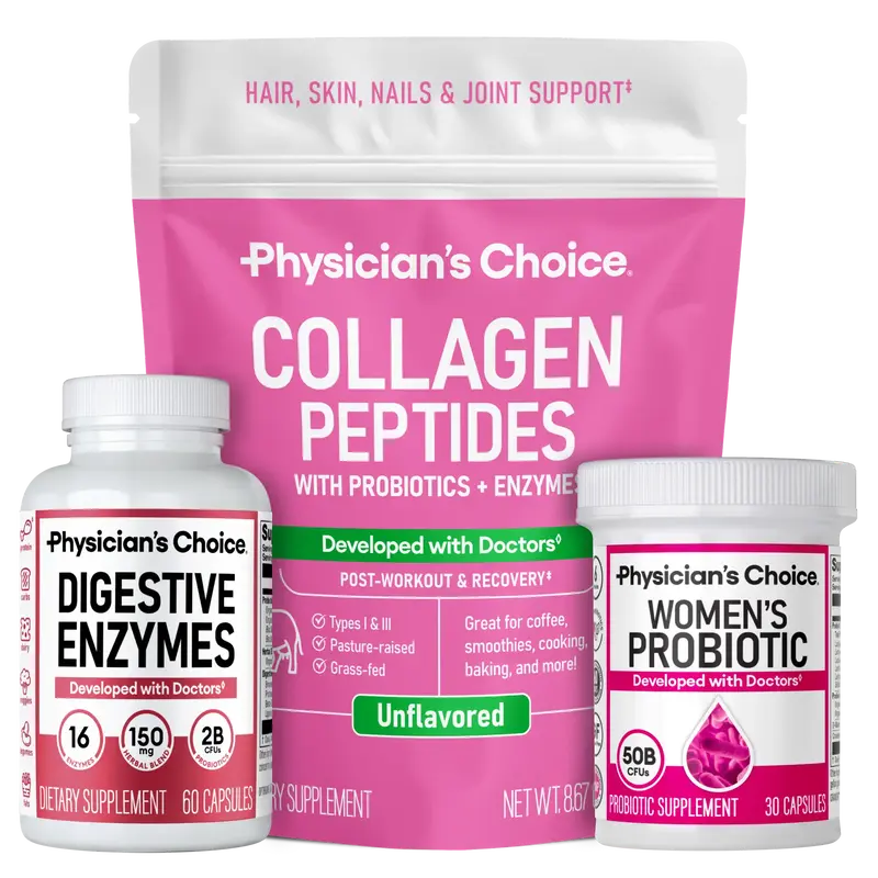 Ultimate Women's Health Bundle: Daily Digestive, Bloating, Urinary Tract & Beauty Support with Women's Probiotic + Digestive ...