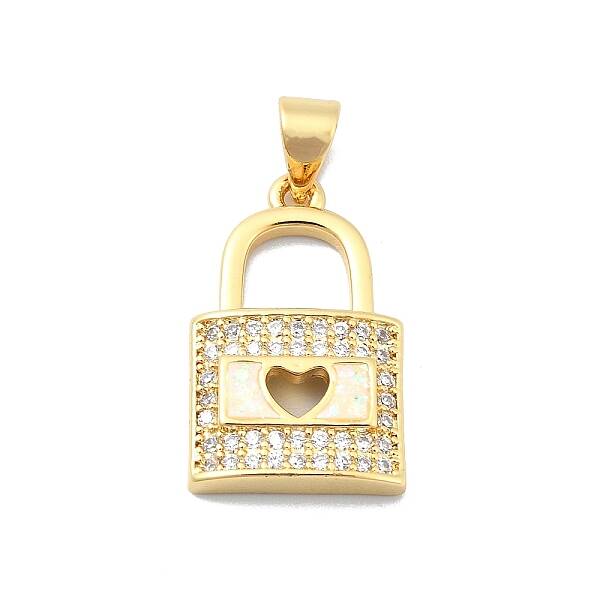 Brass Micro Pave Clear Cubic Zirconia Pendants