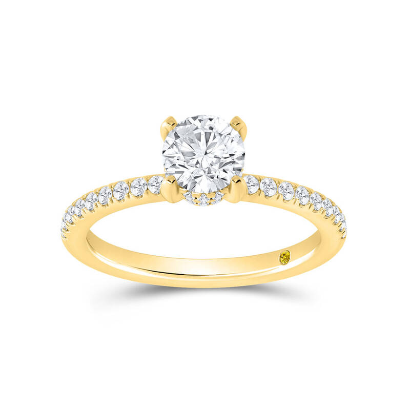 Kyoto Hidden Halo Round Lab Grown Diamond Engagement Ring | 18K Yellow Gold 4 1/3 CT. TW.