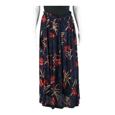 SAG HARBOR Midi Straight Skirt Black 90s Floral Womens S