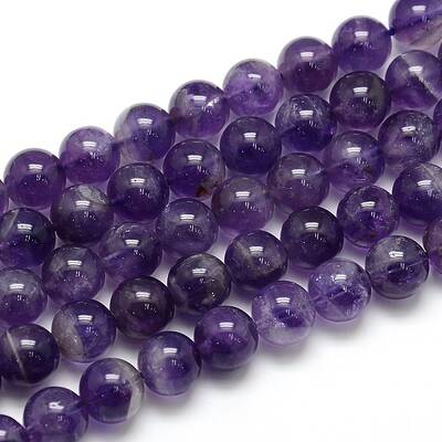Natural Amethyst Round Bead Strands