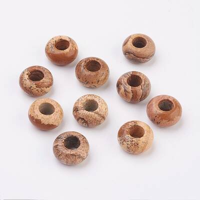 Natural Picture Jasper European Beads