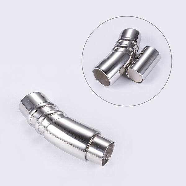 Tarnish Resistant 304 Stainless Steel Magnetic Clasps with Glue-in Ends