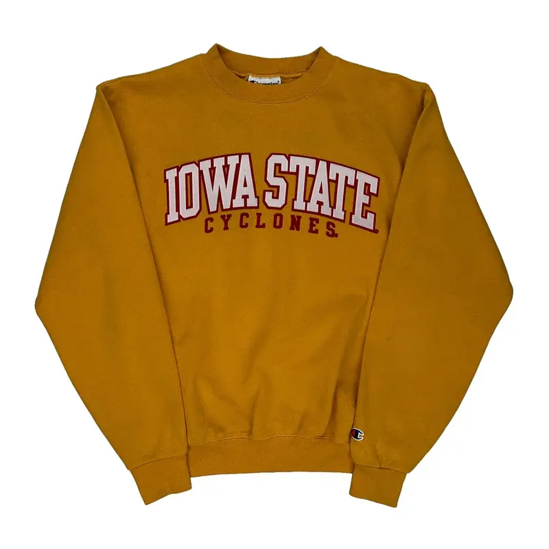 Iowa State Cyclones Champion Ncaa Sweatshirt - Small Yellow Cotton