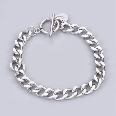 Tarnish Resistant 304 Stainless Steel Curb Chain Bracelets
