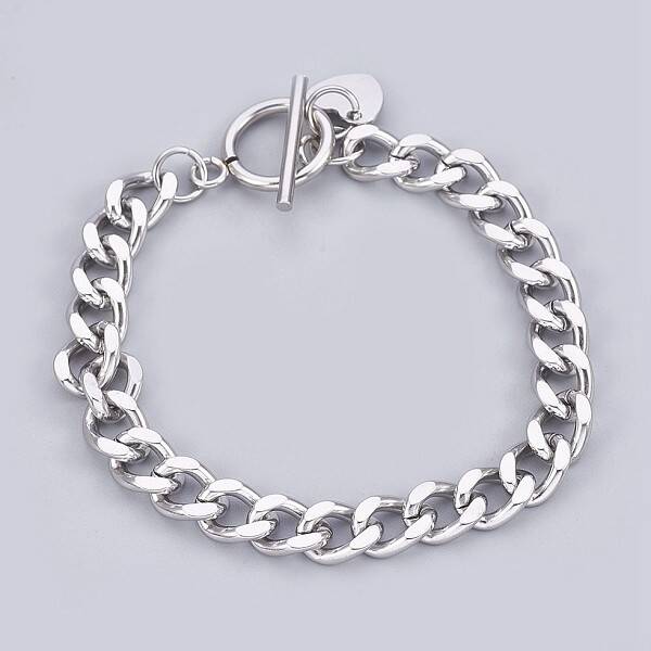 Tarnish Resistant 304 Stainless Steel Curb Chain Bracelets