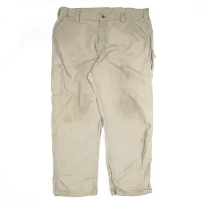 CARHARTT Workwear Trousers Beige Relaxed Straight Mens W40 L30
