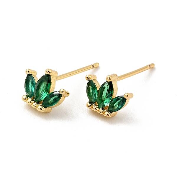 Cubic Zirconia Crown Stud Earrings