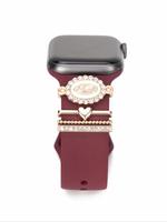 Rhinestone Decor Heart Design Watch Band Rings, Fashionable Watch Band Charms for Women & Girls, Trendy All-match & Exquisite...