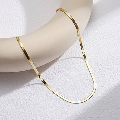 925 Sterling Silver Flat Snake Chain Necklaces for Women