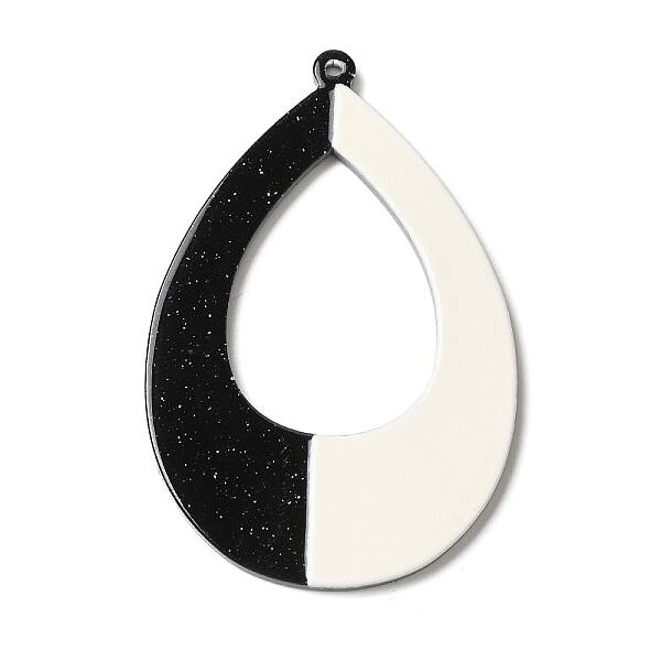 Black and White Stitching Acrylic Pendants