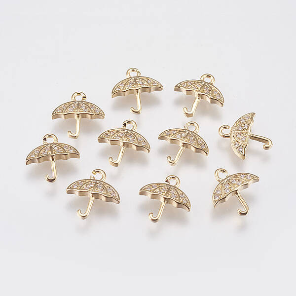 Brass Micro Pave Cubic Zirconia Charms