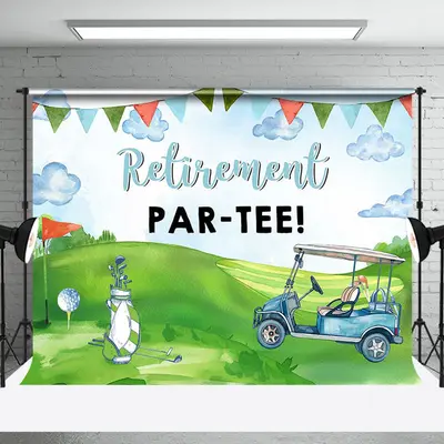 Green Golf Course Sky Retirement Partee Backdrop - Aperturee